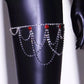 Red Rhinestone Thigh Chain Elastic Leg Chain Thigh Belt Crystal Silver Multi-layer Leg Chain Bracelet Leg Jewelry for Women Nightclub Gold - JettsJewelers