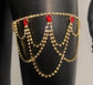Red Rhinestone Thigh Chain Elastic Leg Chain Thigh Belt Crystal Silver Multi-layer Leg Chain Bracelet Leg Jewelry for Women Nightclub Gold - JettsJewelers