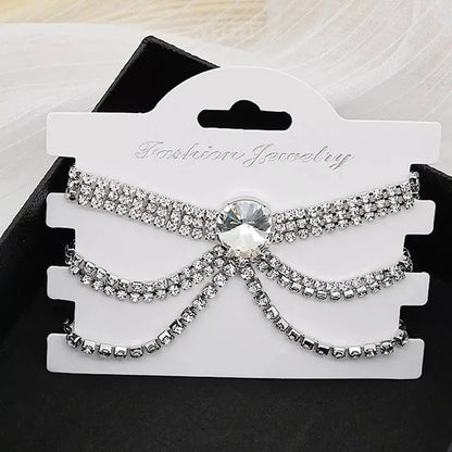 Rhinestone Anklet Bracelets for Women Girls, Crystal Tennis Anklet Bracelet Multi-layered Ankle Foot Jewelry Hip Hop Party Gifts JettsJewelers