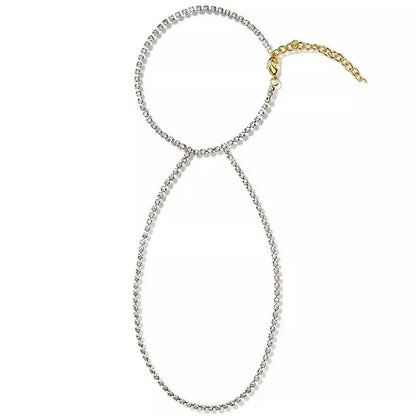 Rhinestone Anklet Bracelets for Women Girls, Crystal Tennis Anklet Bracelet Single-layered Ankle Foot Jewelry Hip Hop Party Gifts JettsJewelers
