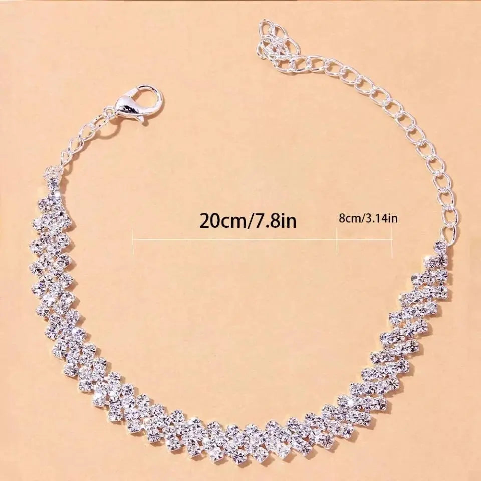 Rhinestone Bohemian Anklet Braclet for Women Cute Barefoot Sandals Beach Foot Jewelry Anklet - JettsJewelers