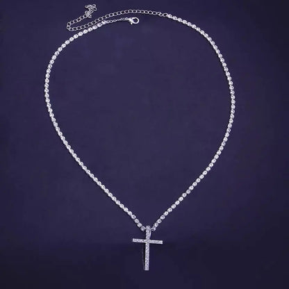 Rhinestone Cross Necklace Hope Chain Crystal Choker Necklaces for Women and Girls JettsJewelers