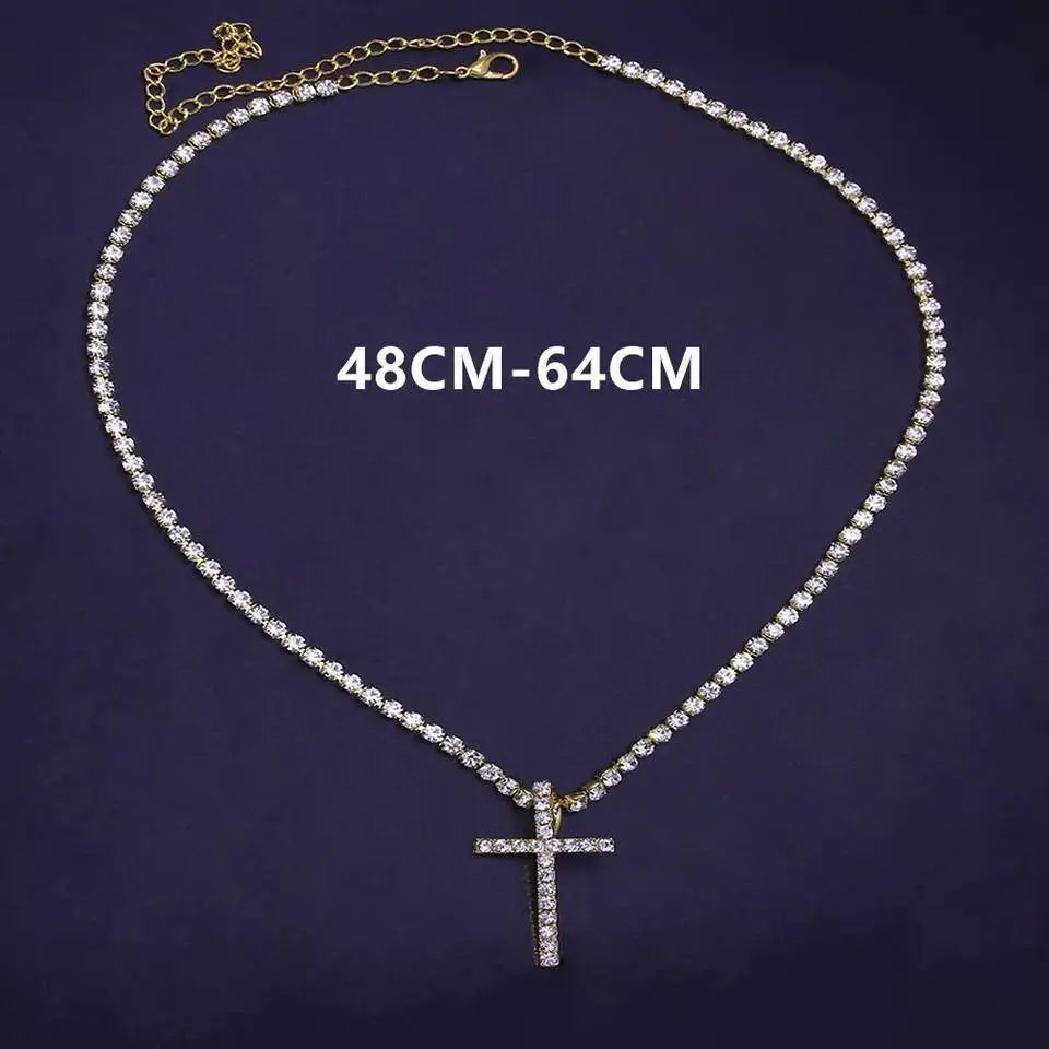 Rhinestone Cross Necklace Hope Chain Crystal Choker Necklaces for Women and Girls JettsJewelers