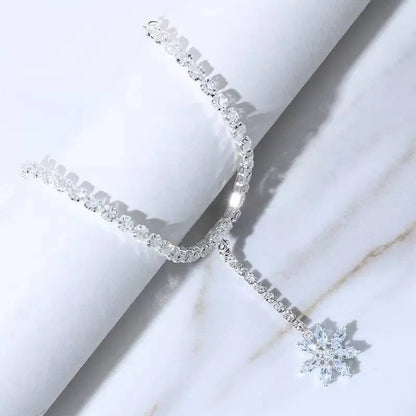 Rhinestone Flower Tail Anklet Foot Jewelry for Women Beach Barefoot Chain Bracelet On the Leg Accessories Gift JettsJewelers