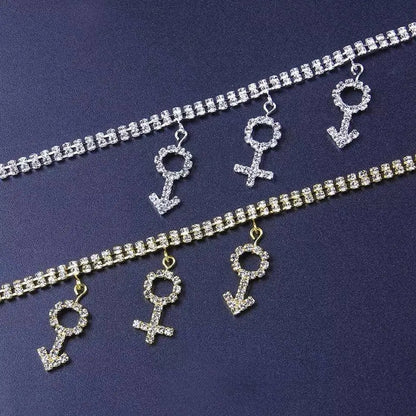 Rhinestone Gender Anklet Foot Jewelry for Women Beach Barefoot Chain Bracelet On the Leg Accessories Gift JettsJewelers