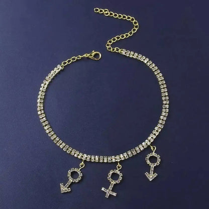 Rhinestone Gender Anklet Foot Jewelry for Women Beach Barefoot Chain Bracelet On the Leg Accessories Gift JettsJewelers