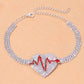 Rhinestone Heartbeat Anklet Bracelets for Women Girls, Crystal Tennis Anklet Bracelet Multi-Row Love Ankle Foot Jewelry Hip Hop Party Gifts JettsJewelers