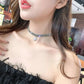 Rhinestone Ice Flower Necklace, Crystal Chokers Clavicle Chain Chic Punk Fashion for Women Girls