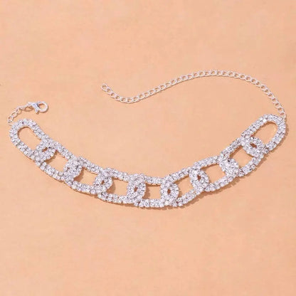 Rhinestone Link Anklet Foot Jewelry for Women Beach Barefoot Chain Bracelet On the Leg Accessories Gift JettsJewelers