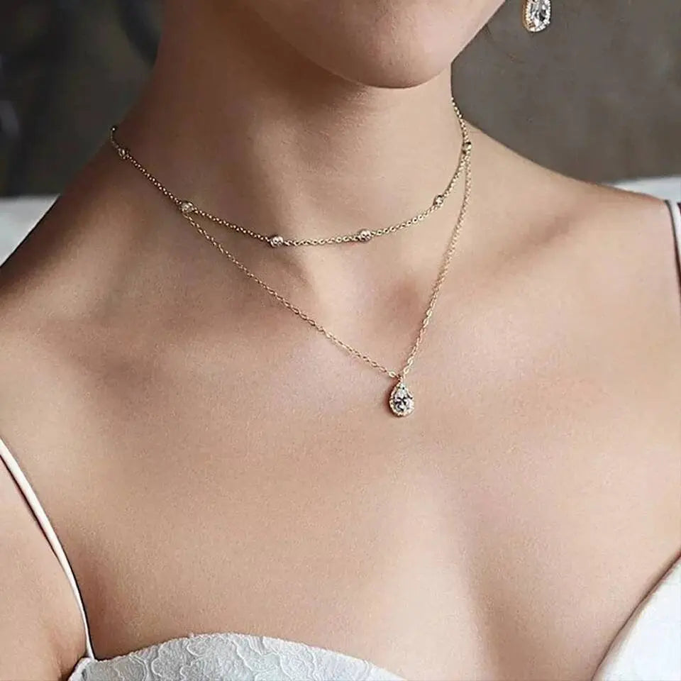 Rhinestone Long Necklace Chain Crystal Choker Necklaces Sexy Y Necklace Body Jewelry for Women and Girls JettsJewelers