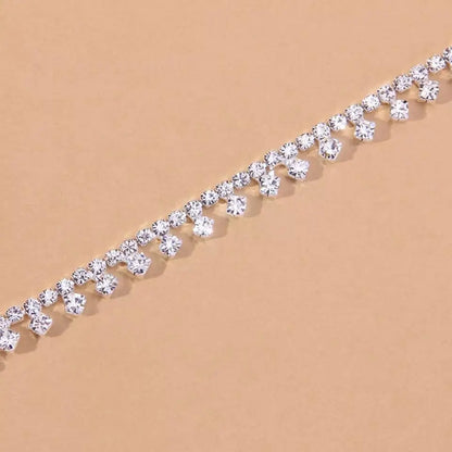 Rhinestone Water Drop Anklet Foot Jewelry for Women Beach Barefoot Chain Bracelet On the Leg Accessories Gift - JettsJewelers