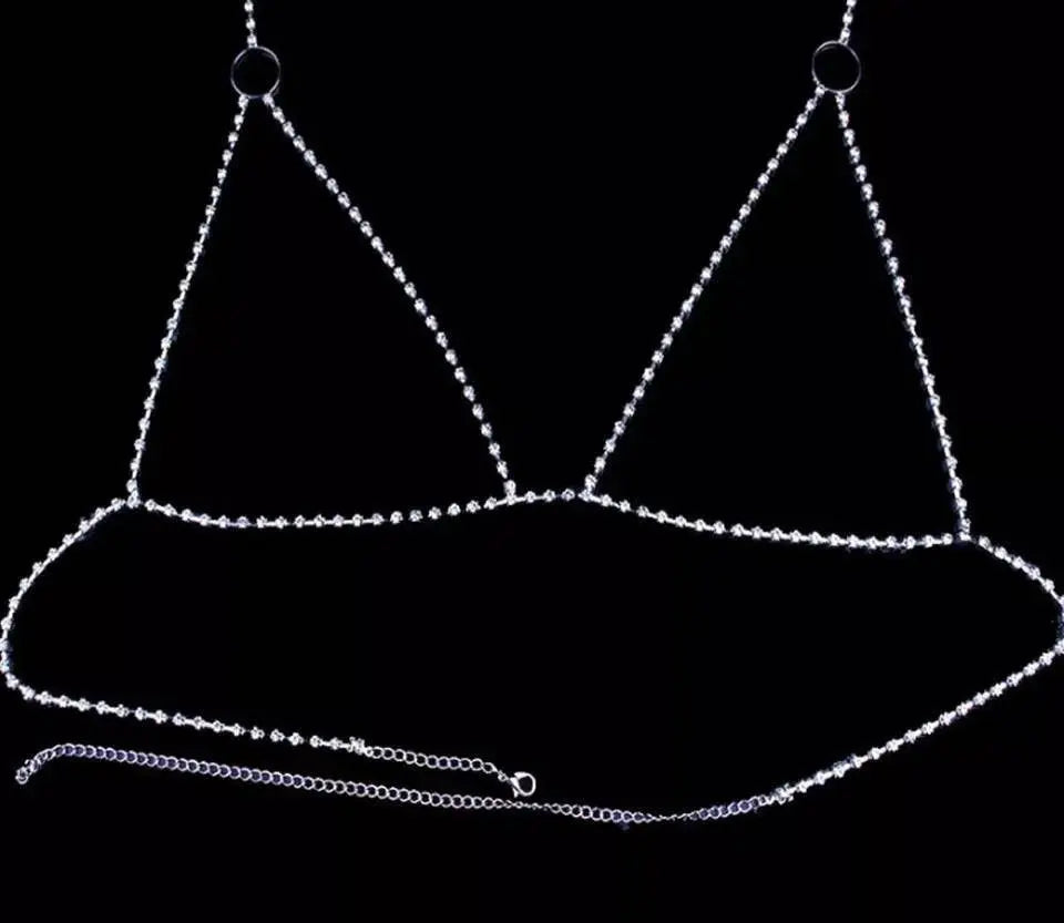 Rhinestones Round Circle Chest Harness Chain for Women Bohemian Tassels Shoulder Chain Necklace Jewelry for Party Wedding Summer Beach JettsJewelers