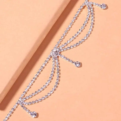 Rhinestones Triple Water Drop Anklet Foot Jewelry for Women Beach Barefoot Chain Bracelet On the Leg Accessories Gift - JettsJewelers