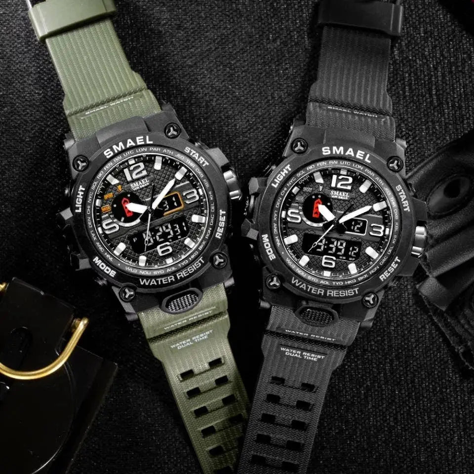SMAEL Men's Watch, Sports Wrist Watch with Quartz Dual Movement, Analog-Digital Watches for Men - JettsJewelers
