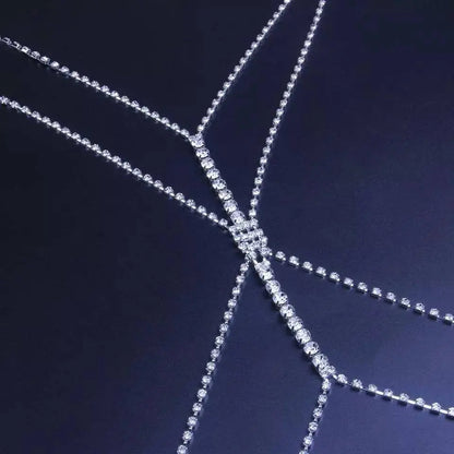 Sexy Crystal Body Chain Bikini Body Chains Nightclub Chest Chain Fashion Body Jewelry for Women and Girls Rhinestone JettsJewelers