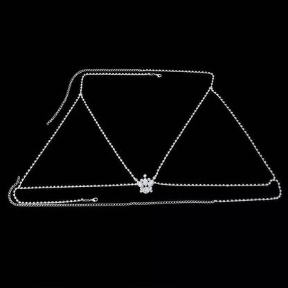 Sexy Rhinestones Body Harness Chain for Women Bohemian Tassels Shoulder Chain Necklace Jewelry for Party Wedding Summer Beach JettsJewelers