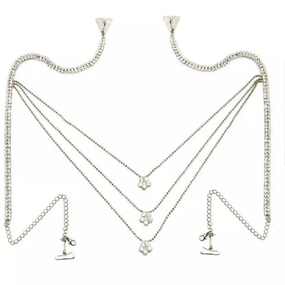Shoulder Strap Rhinestones Body Chain for Women Bohemian Shoulder Chain Necklace Jewelry for Party Wedding Summer Beach JettsJewelers