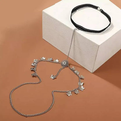 Silver Metal Butterfly Chain Leg Chain for Women Thigh Chain For Girls Pendant Boho Body Chain for Beach Summer Holiday JettsJewelers