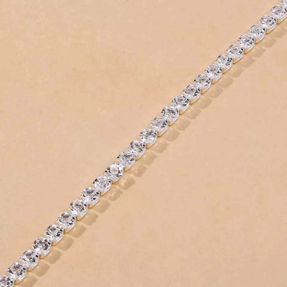 Simple Rhinestones Anklet Foot Jewelry for Women Beach Barefoot Chain Bracelet On the Leg Accessories Gift - JettsJewelers