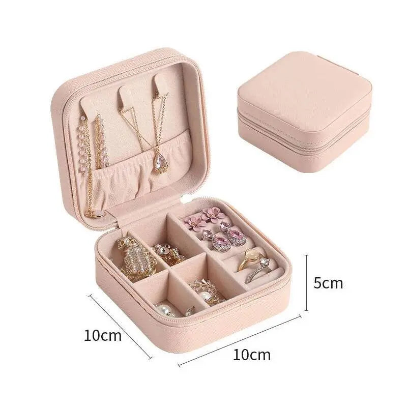 Small Jewelry Box, Travel Mini Organizer Portable Display Storage Case for Rings Earrings Necklace,Gifts for Girls Women JettsJewelers