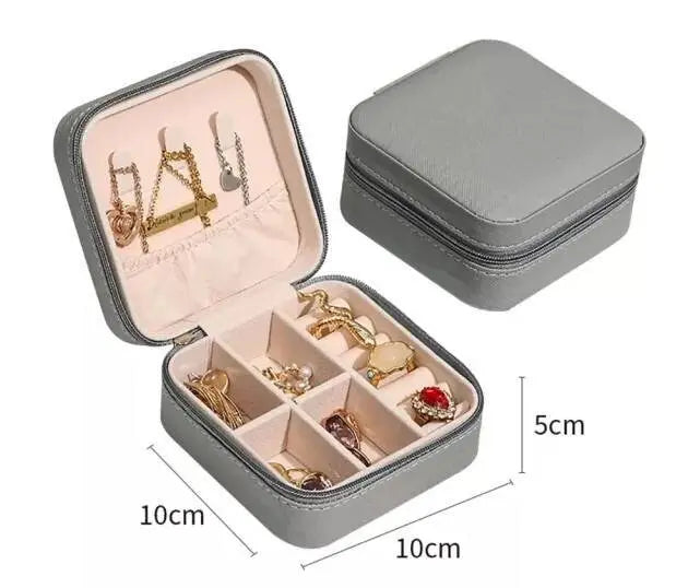 Small Jewelry Box, Travel Mini Organizer Portable Display Storage Case for Rings Earrings Necklace,Gifts for Girls Women JettsJewelers