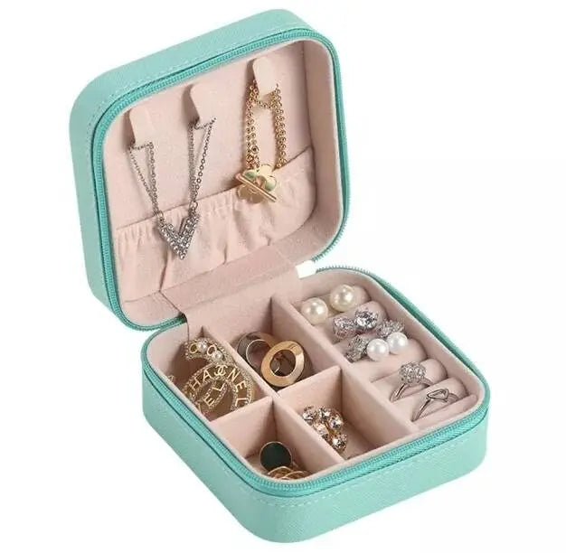 Small Jewelry Box, Travel Mini Organizer Portable Display Storage Case for Rings Earrings Necklace,Gifts for Girls Women JettsJewelers