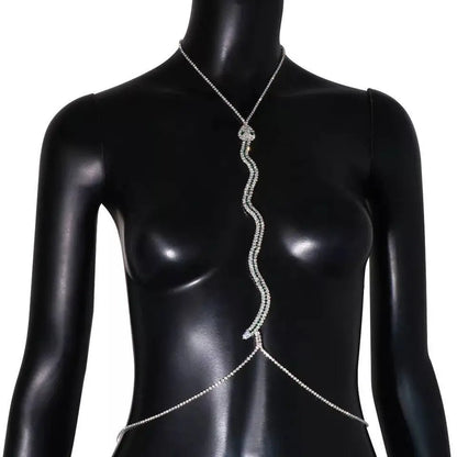 Snake Rhinestones Bra Body Sexy Bikini Silver Gold Beauty Chest Bracket Bras Nightclub and Partying Body Jewelry for Women JettsJewelers