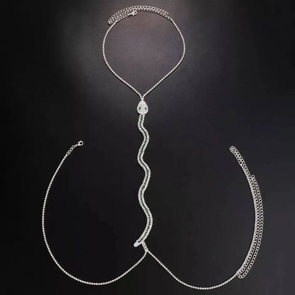 Snake Rhinestones Bra Body Sexy Bikini Silver Gold Beauty Chest Bracket Bras Nightclub and Partying Body Jewelry for Women JettsJewelers