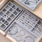 Stackable Velvet Jewelry Trays Organizer, Jewelry Storage Display Trays for Drawer, Earring Necklace Bracelet Ring Organizer - JettsJewelers
