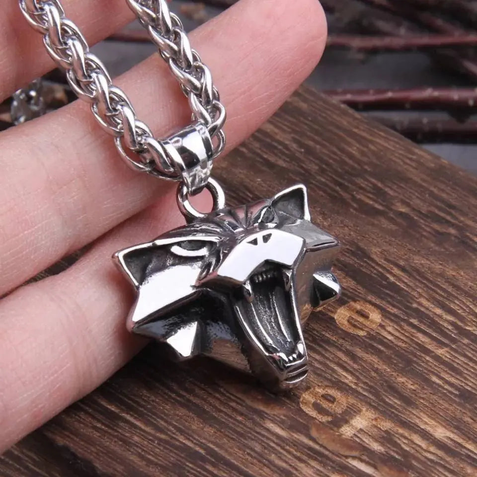 Stainless Steel Cat Head Pendant Necklace JettsJewelers