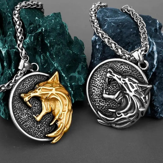 Stainless Steel Head Pendant Necklace The Witcher - JettsJewelers