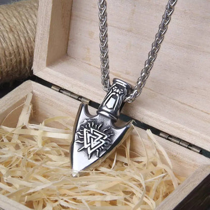 Stainless Steel Viking Gungnir Pendant Necklace JettsJewelers