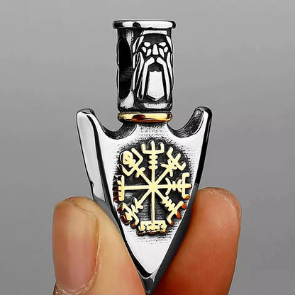 Stainless Steel Viking Gungnir Pendant Necklace JettsJewelers