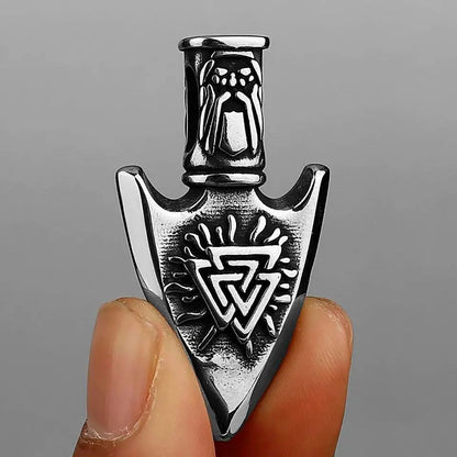 Stainless Steel Viking Gungnir Pendant Necklace JettsJewelers