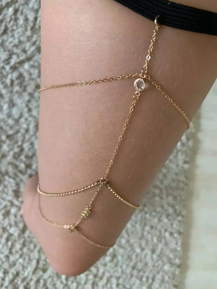 Star Decor Chain Leg Chain Gold and Silver for Women Thigh Chain For Girls Gold Pendant Boho Body Chain for Beach Summer Holiday JettsJewelers