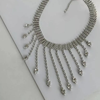 Statement Necklace Womens Multi-layered Rhinestone Gem Pendants Necklace Choker JettsJewelers
