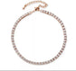 Sterling Women Sterling Silver Cubic Zirconia Anklet Bracelet Gold Rose Gold - JettsJewelers