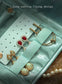 Traveling Silk Vintage Pattern Jewelry Organizer Earring Case Jewelry Storage Book Collection Binder Magnetic Button Bag For Jewelry JettsJewelers