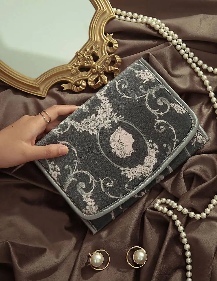 Traveling Silk Vintage Pattern Jewelry Organizer Earring Case Jewelry Storage Book Collection Binder Magnetic Button Bag For Jewelry JettsJewelers