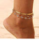 Triple Anklet For Women Bracelet Gold Color Crystal Barefoot Beach Accessories Anklet Leg Chain jewelry Gift JettsJewelers