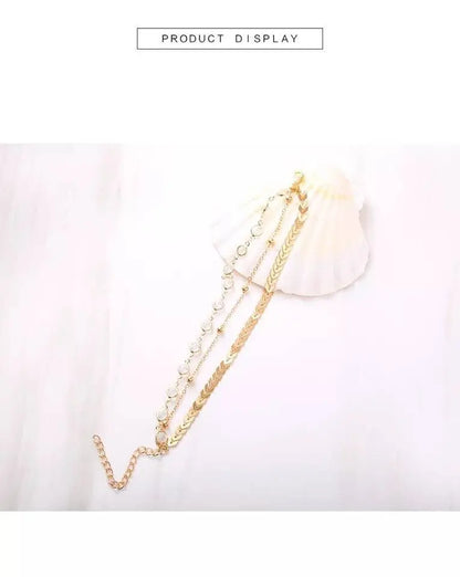 Triple Anklet For Women Bracelet Gold Color Crystal Barefoot Beach Accessories Anklet Leg Chain jewelry Gift JettsJewelers