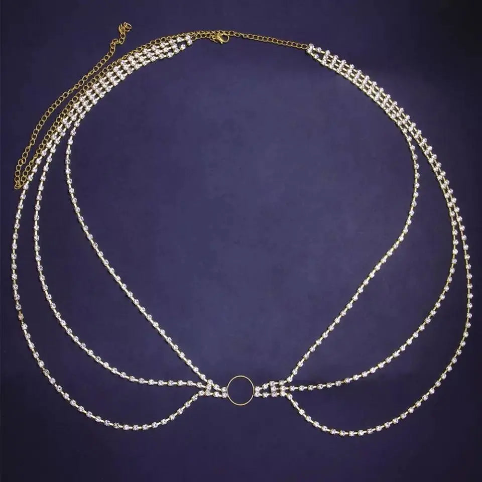 Triple Waist Chain Rhinestone Belly Chains Belt Summer Beach Costume Crystal Body Jewelry for Women and Girls Silver Gold JettsJewelers