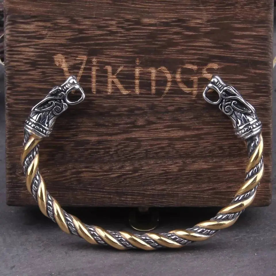 Viking Jewelry Stainless Steel Dragon Head Bracelet Men Can Open Punk Cuff Motorcycle Jewelry JettsJewelers