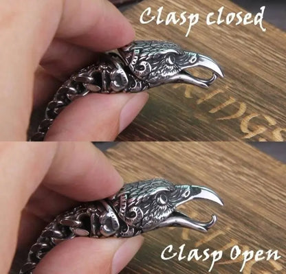 Viking Jewelry Stainless Steel Wolf Head Eagle Head Bracelet Men Can Open Bear Mouth Punk Bracelet Motorcycle Jewelry JettsJewelers