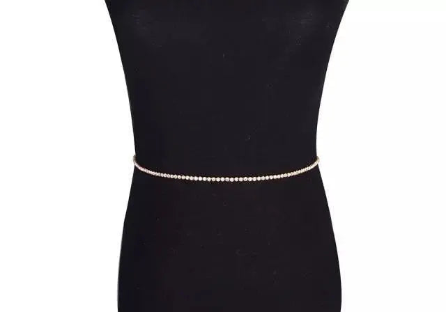 Waist Chain Rhinestone Belly Chains Belt Summer Beach Costume Crystal Body Jewelry for Women and Girls Gold Silver - JettsJewelers