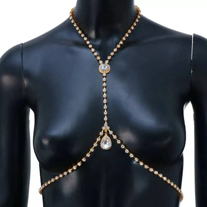 Water Drop Rhinestone Bracket Bra Body Sexy Bikini Silver Gold Beauty Chest Bracket Bras Nightclub and Partying Body Jewelry for Women JettsJewelers