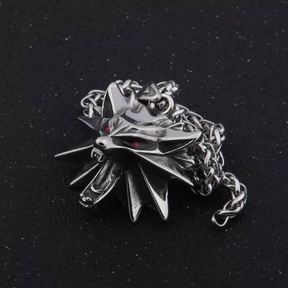 Wolf Head Pendant Necklace The Witcher Stainless Steel - JettsJewelers