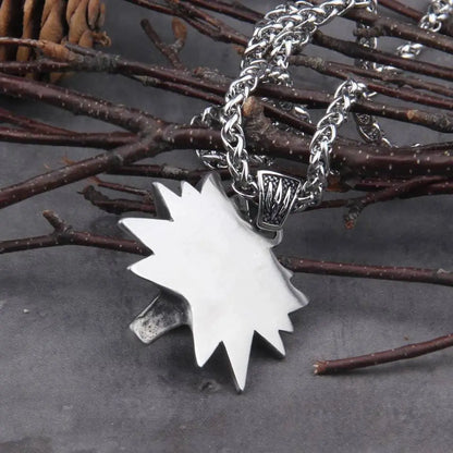 Wolf Head Pendant Necklace The Witcher Stainless Steel - JettsJewelers