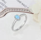 Women 925 Sterling Silver Rings Created Oval Blue White Opal Ring with Surrounding Zircon - JettsJewelers