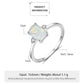 Women 925 Sterling Silver Rings Rectangular White Opal Ring with Zircon - JettsJewelers